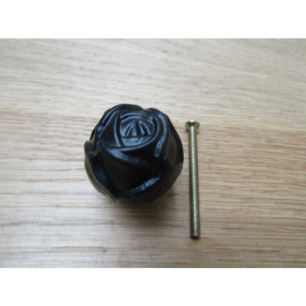Rose Cabinet Knob Black Antique 32Mm By Ironmongery World 5057067892890
