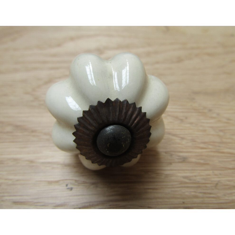 Cream Ceramic Pumpkin Cabinet Knob By Ironmongery World 5057067980238