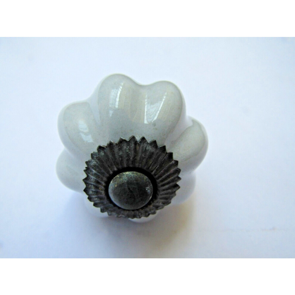 Duck Egg Blue Ceramic Pumpkin Cabinet Knob 40Mm By Ironmongery World 5057067892821