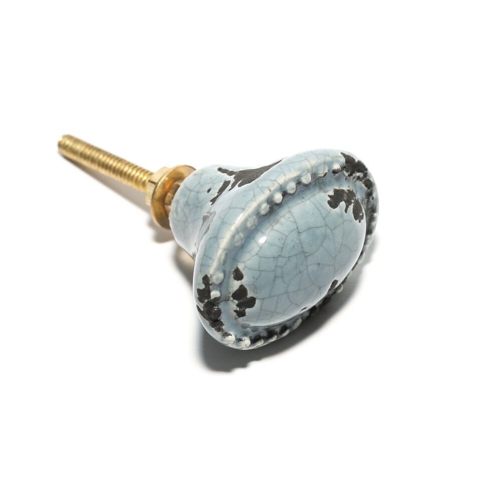 French Grey Glazed Cabinet Knob 40Mm By Ironmongery World 5057067999452