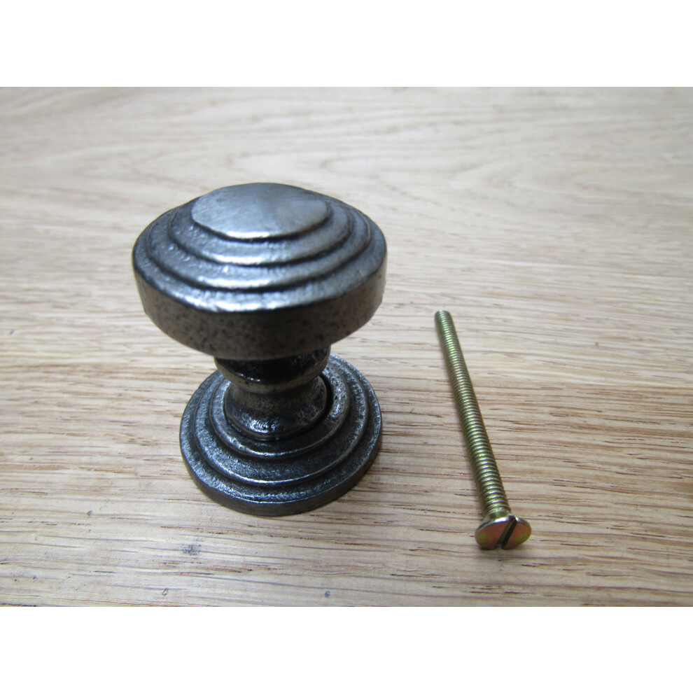 Rimmed With Backplate Cabinet Knob Antique Iron 32Mm By Ironmongery World 5057067963446