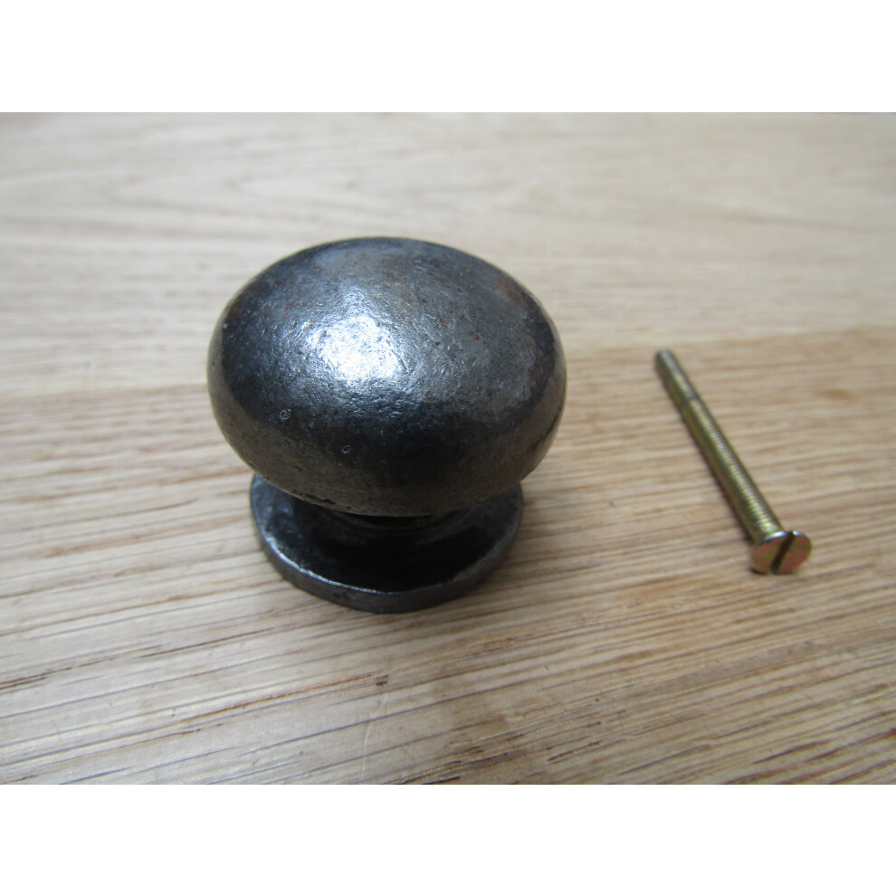 Burlington Mushroom Cabinet Knob Antique Iron 40Mm By Ironmongery World 5057067892845