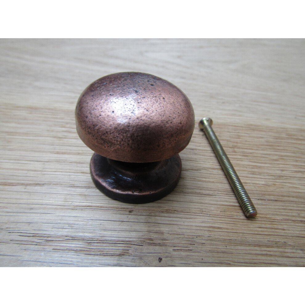 Burlington Mushroom Cabinet Knob Antique Copper 40Mm By Ironmongery World 5057067892869