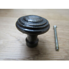 Rimmed Cabinet Knob Antique Iron by Ironmongery World