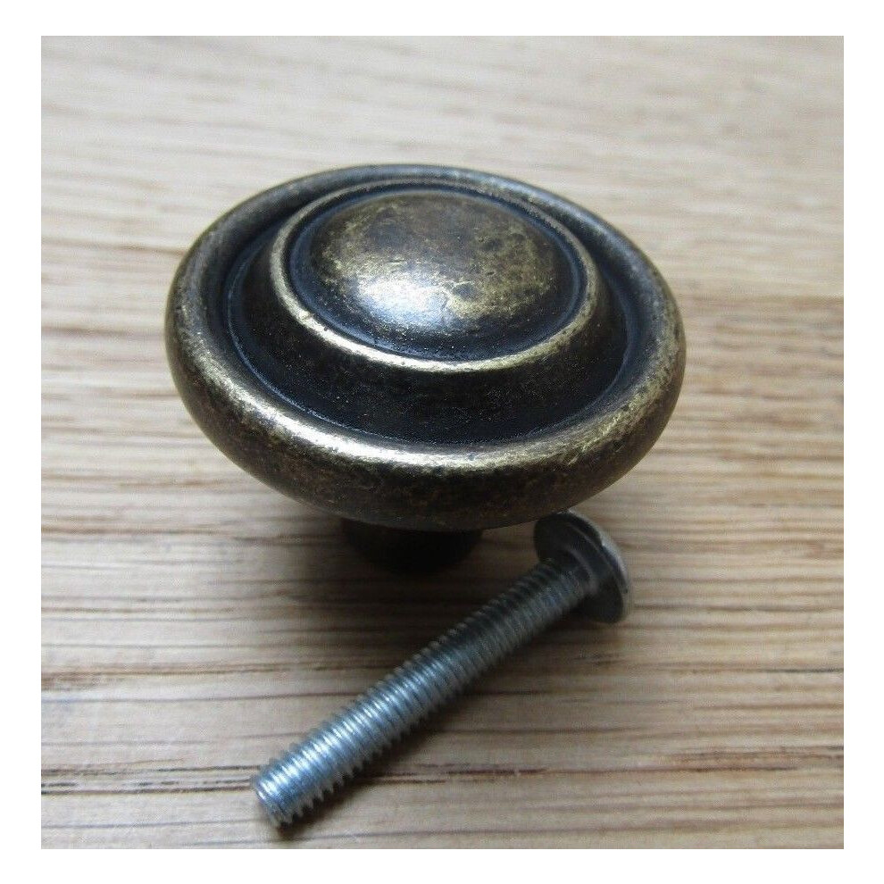 Elden Ringed Cabinet Knob - Antique Brass By Ironmongery World 5057067915346