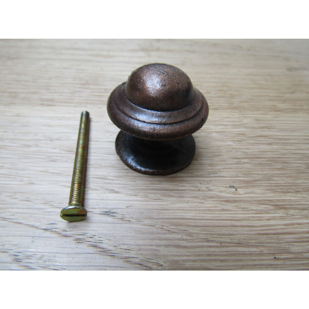 Mushroom Stepped Cabinet Knob Antique Copper 32Mm By Ironmongery World 5060412329989