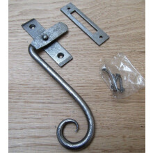 Handforged Curly left Hand Window fastener Antique Iron by Ironmongery World