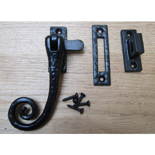 Black Antique Curly Window Fastener by Ironmongery World