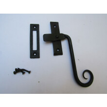 Handforged Curly Right hand Window Fastener Black Beeswax by Ironmongery World