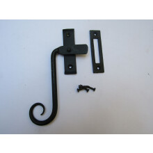 Handforged Curly Left hand Window Fastener Black Beeswax by Ironmongery World