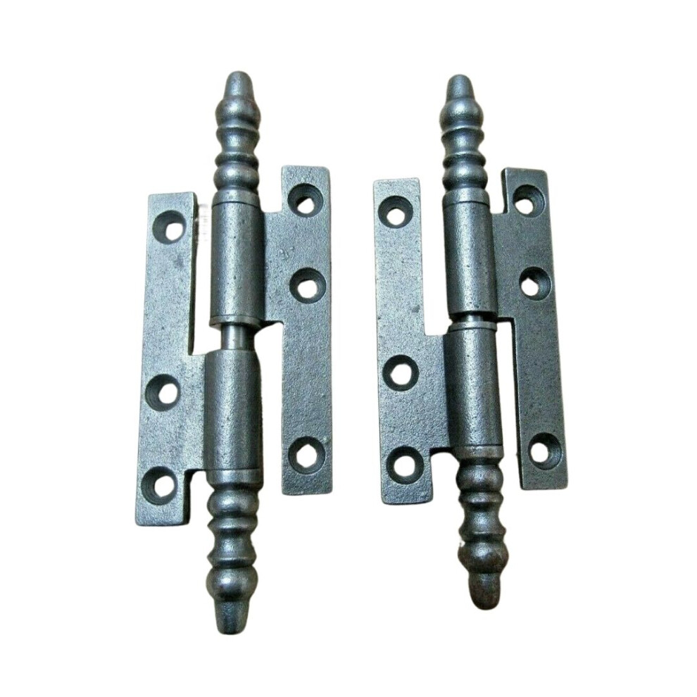 Pair Of Edwardian Finial Cast Iron Hinges Antique Iron By Ironmongery World 5057067990831
