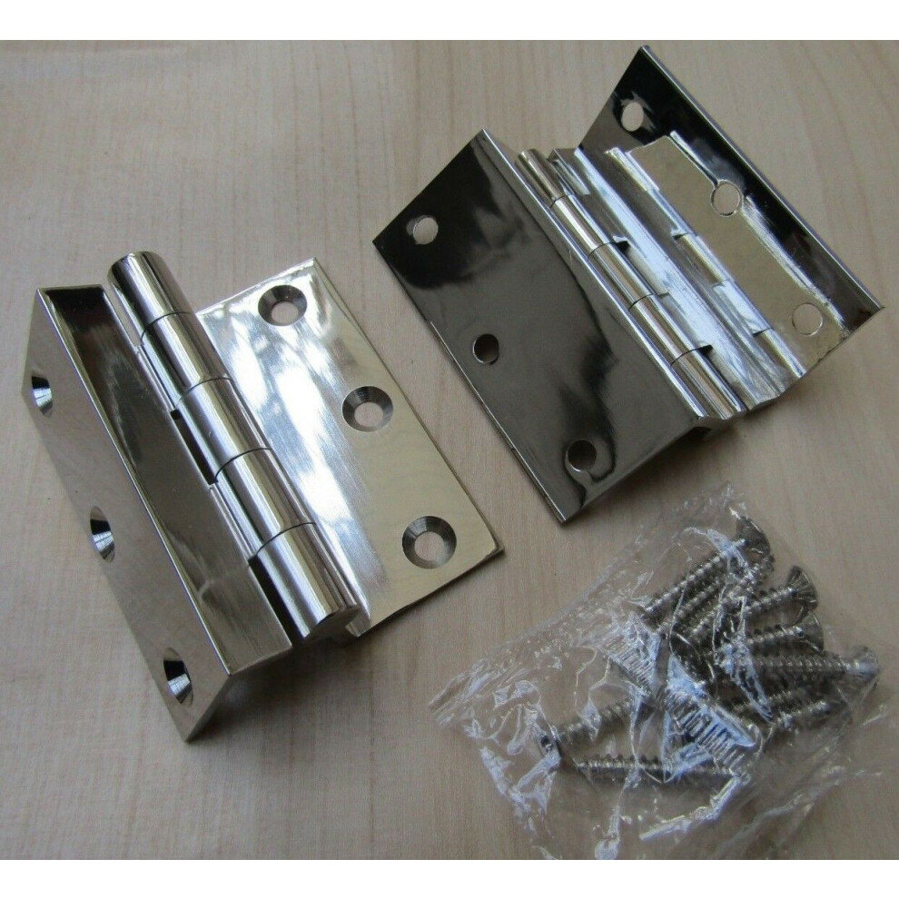 Pair Of Storm Proof Hinges Polished Chrome By Ironmongery World 5057067971809