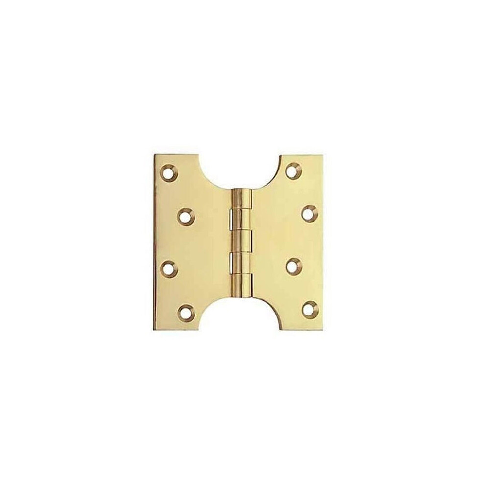 Pair Of 4" Solid Brass Parliament Door Hinges Polished Brass By Ironmongery World 5057067975470