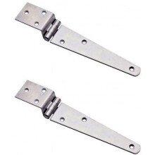 Pair of 6" Cranked Steal strap Hinges Antique iron by Ironmongery World