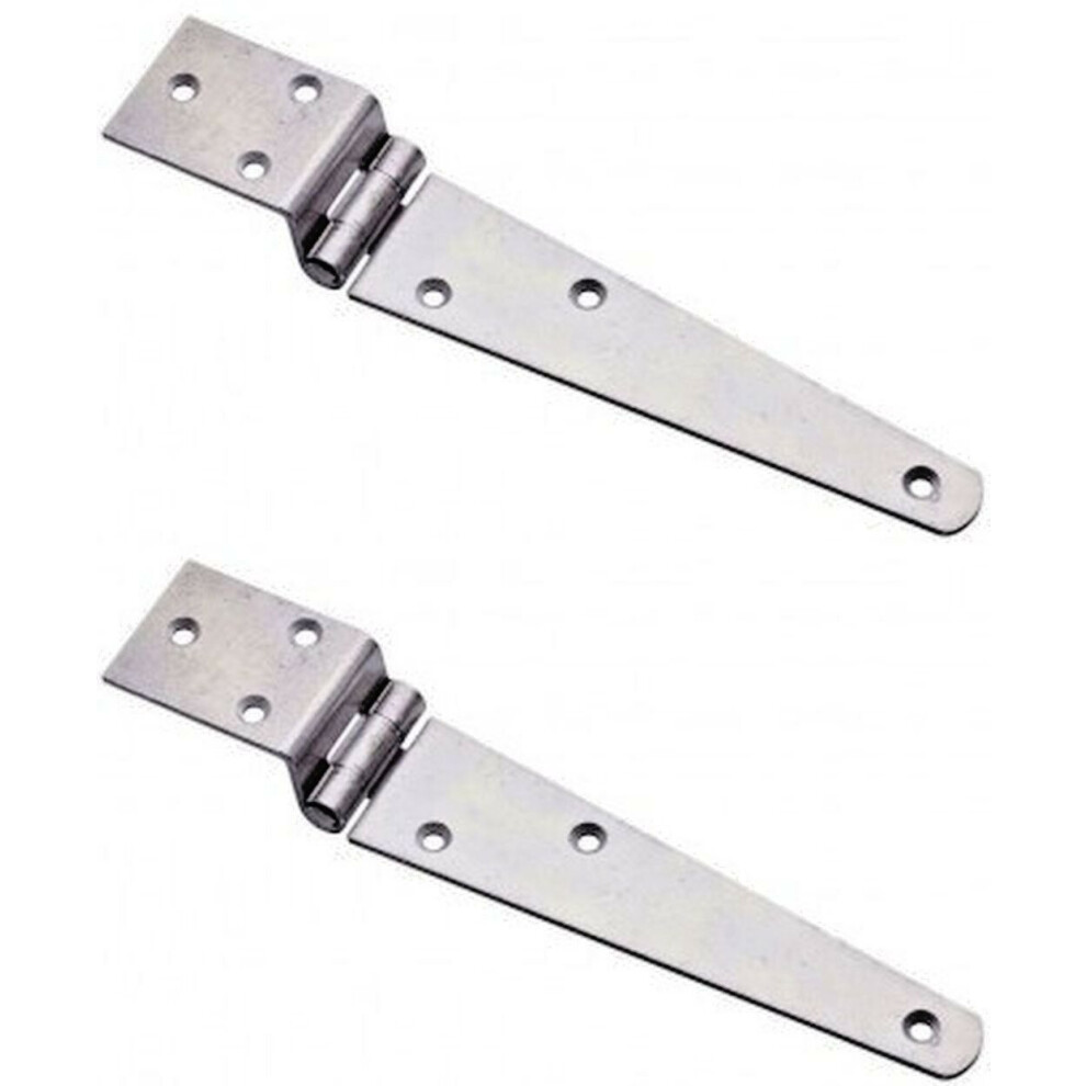 Pair of 6" Cranked Steal strap Hinges Antique iron by Ironmongery World