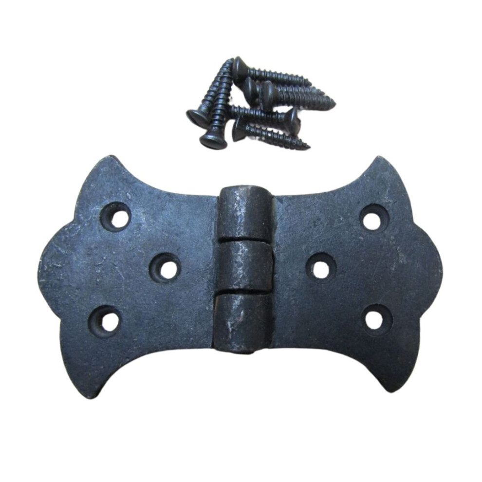 Pair Of Butterfly Butt Hinge Black By Ironmongery World 5057067905729