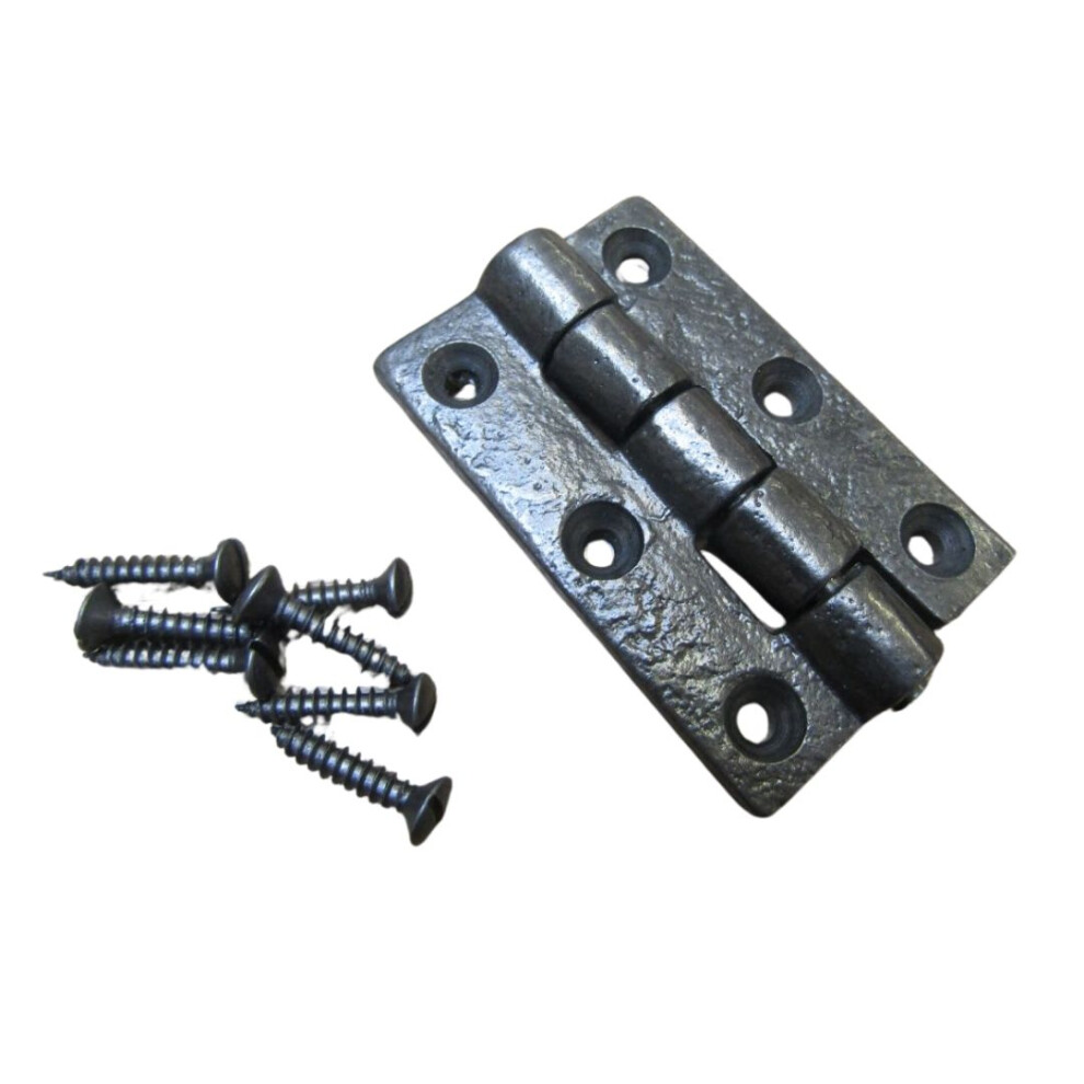 Pair Of 2.5" Plain Butt Hinges Antique Iron By Ironmongery World 5057067107109