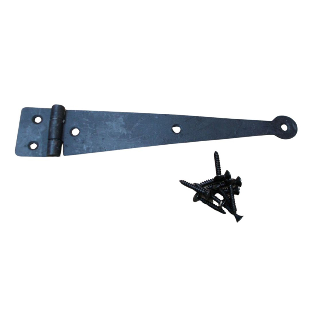 Penny End Strap Hinge Black Wax By Ironmongery World 5057067905682