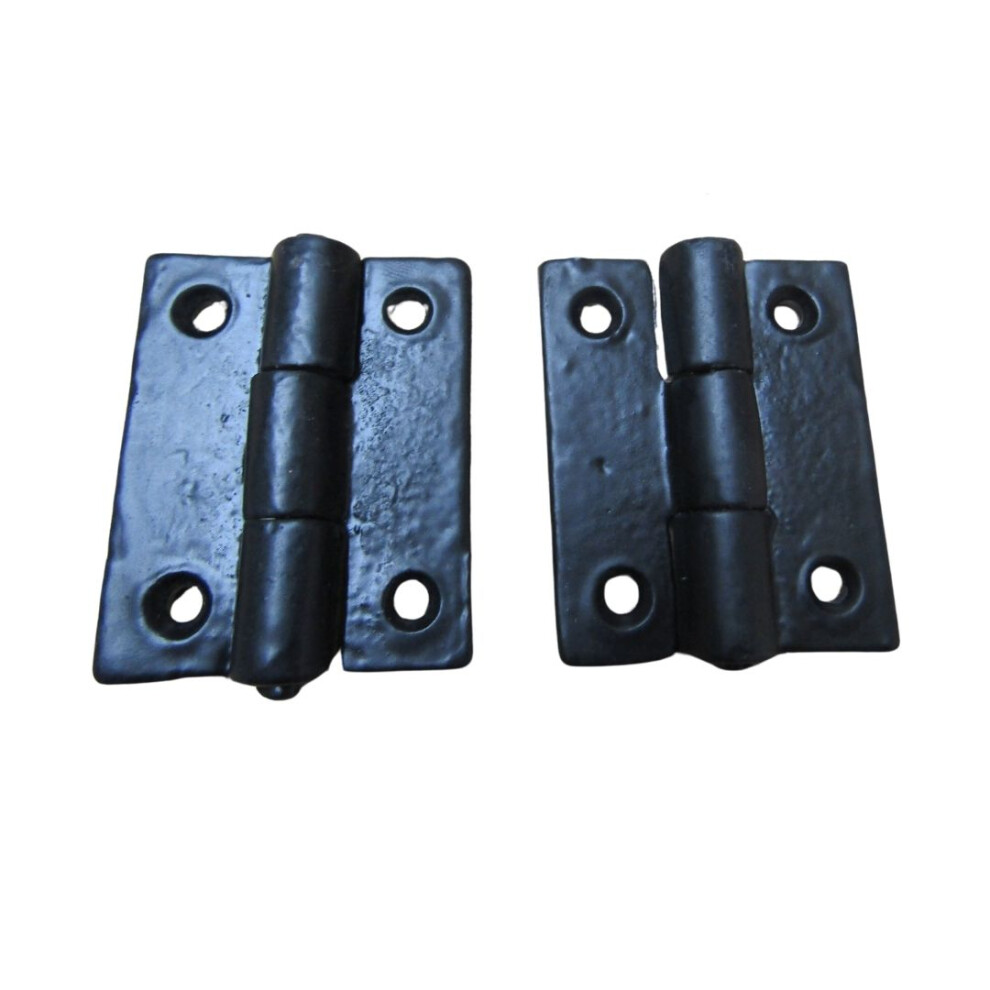 Pair Of 2" Cast Iron Plain Butt Hinge Black Antique By Ironmongery World 5057067107093