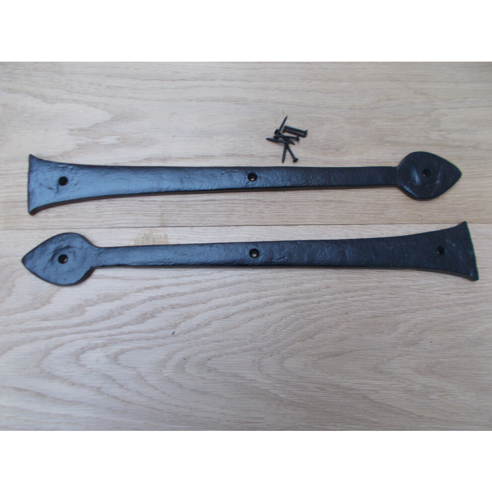 Pair Of Hinge Fronts Black Antique 18" Arrow Head By Ironmongery World 5057067893859