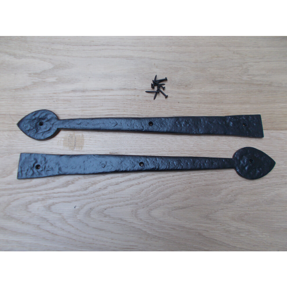 Pair Of Hinge Fronts Black Antique 16" Arrow Head By Ironmongery World 5057067963712