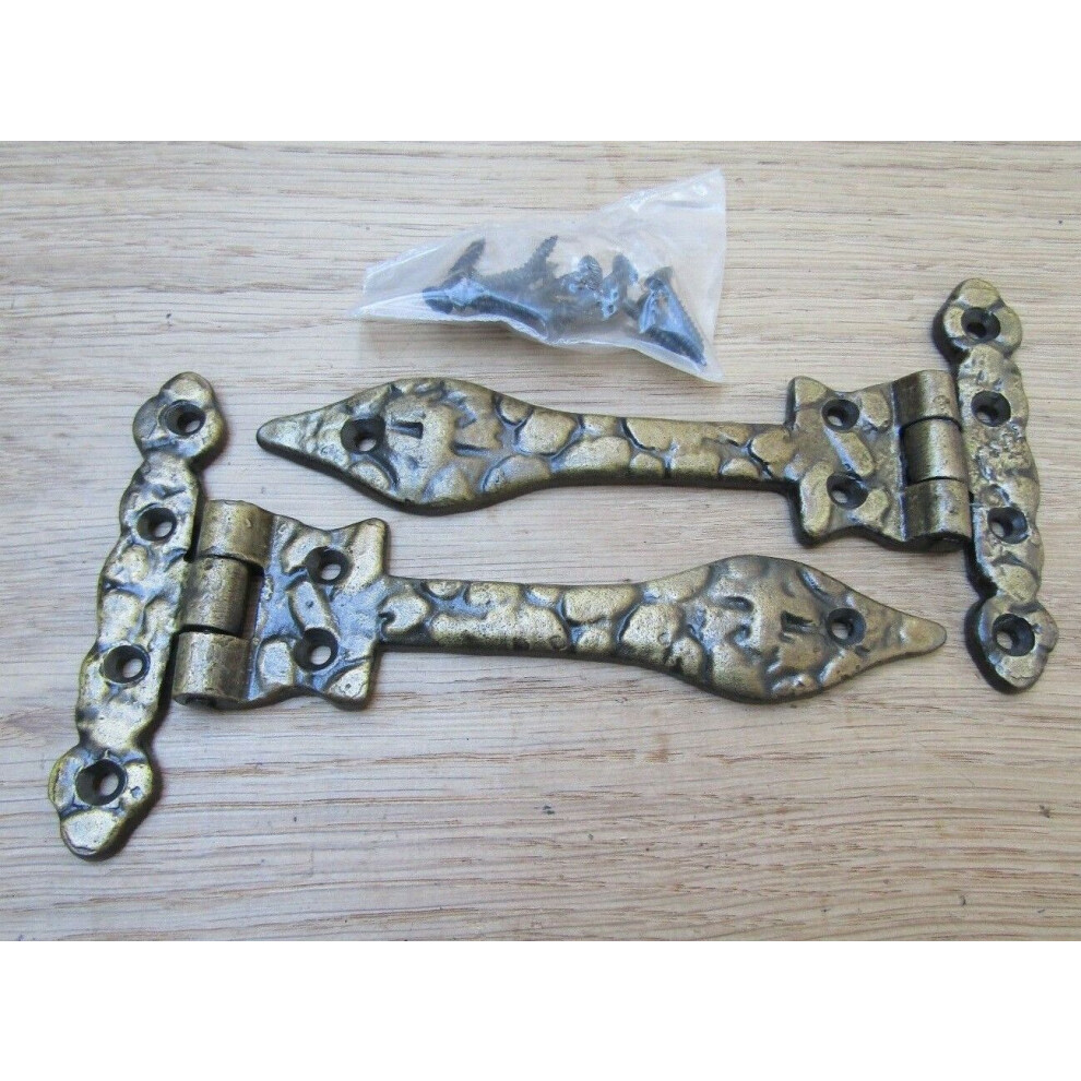 Pair Of 6" Leaf Hinge Antique Brass By Ironmongery World 5057067892623