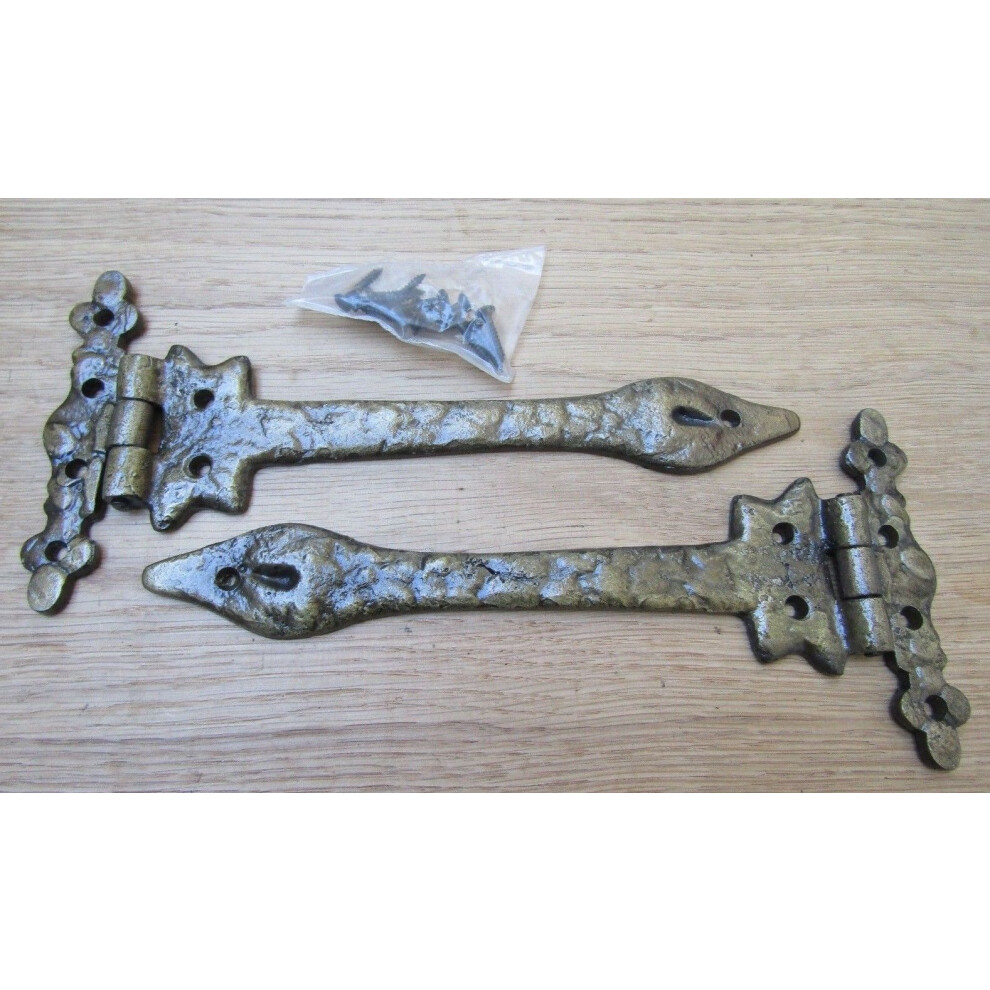 Pair Of 9" Leaf Hinge Antique Brass By Ironmongery World 5057067963408