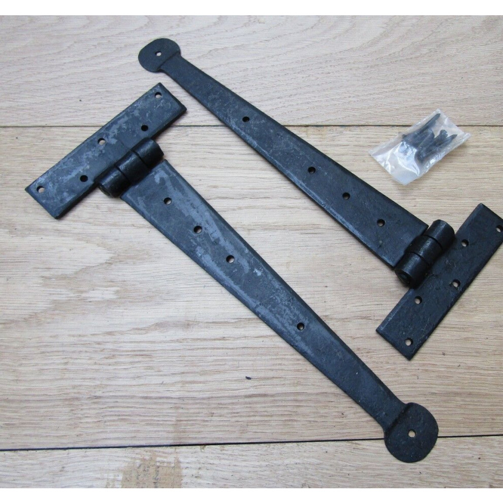 Pair Of 12" Penny End Hinges Black Wax By Ironmongery World 5057067107529