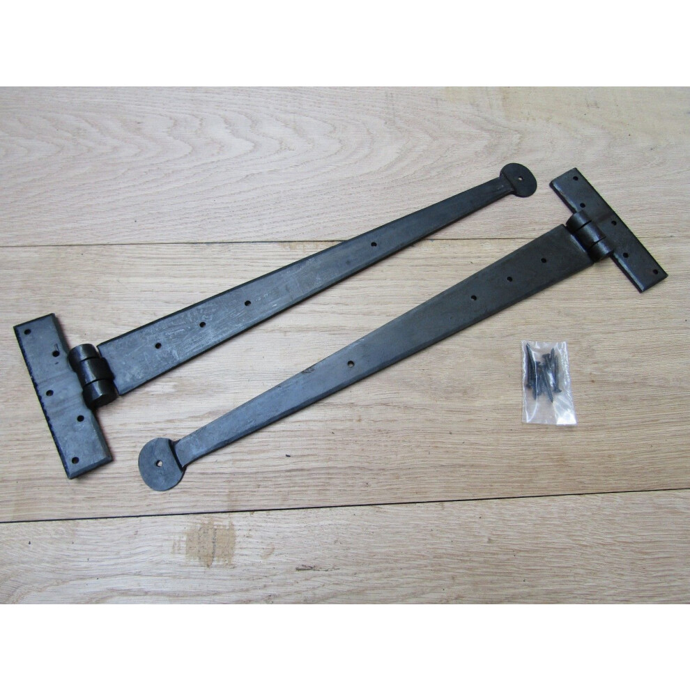 Pair Of 24" Penny End Hinges Black Wax By Ironmongery World 5057067976279