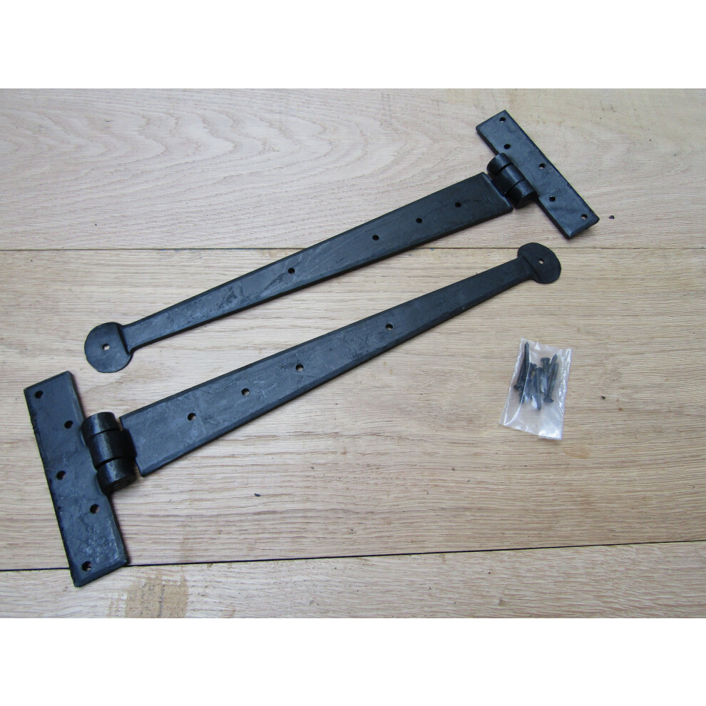 Pair Of 15" Penny End Hinges Black Wax By Ironmongery World 5057067920951