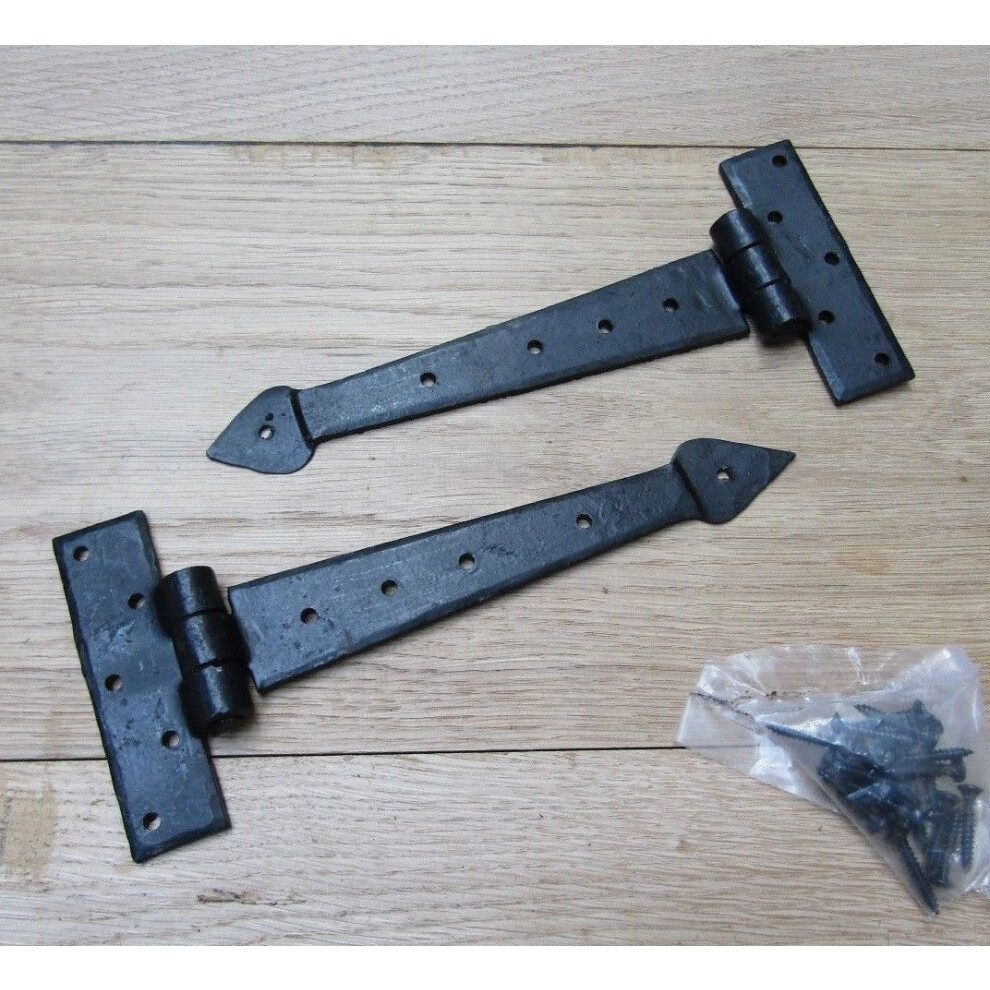 Pair Of 8" Spear Head Hinges Black Wax By Ironmongery World 5057067892760