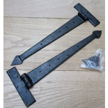 Pair of 15" Spear Head Hinges Black Wax by Ironmongery World