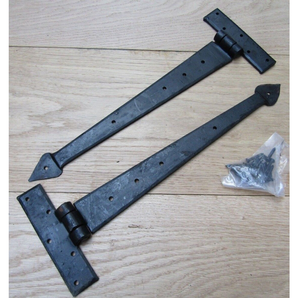 Pair Of 15" Spear Head Hinges Black Wax By Ironmongery World 5057067951597
