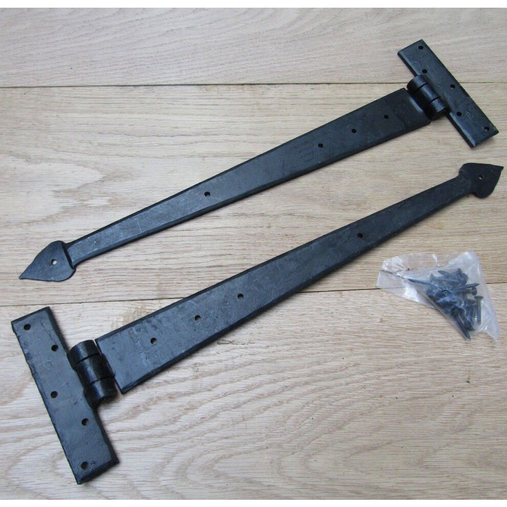 Pair Of 18" Spear Head Hinges Black Wax By Ironmongery World 5057067951603