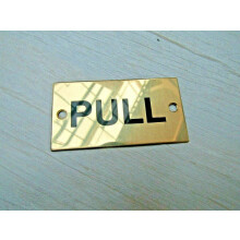 Rectangular Brass Pull Door Sign by Ironmongery World