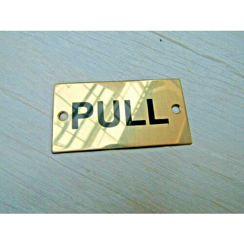 Rectangular Brass Pull Door Sign by Ironmongery World