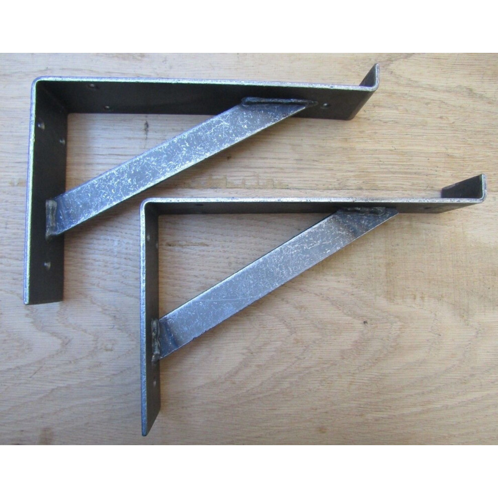 Pair Of Window Lipped Shelf Bracket Antique Iron 9" By Ironmongery World 5057067959388