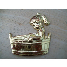 Steel Bathroom Tub Door Sign Brass by Ironmongery World