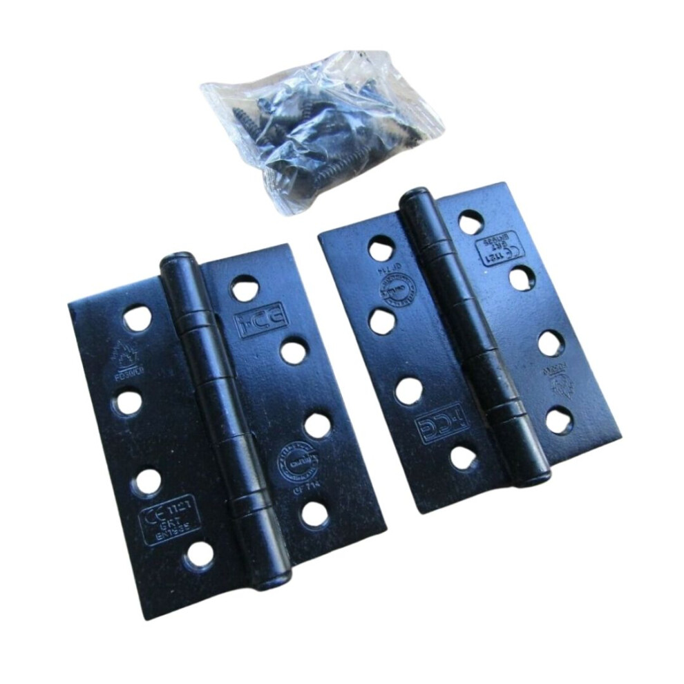 Pair Of Ce7 Fire Rated Butt Hinges Black By Ironmongery World 5055979706700