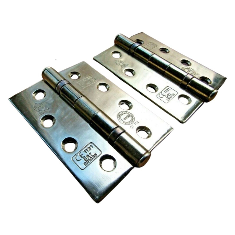 Pair Of Ce7 Fire Rated Butt Hinges Electro Brass By Ironmongery World 5055979706854