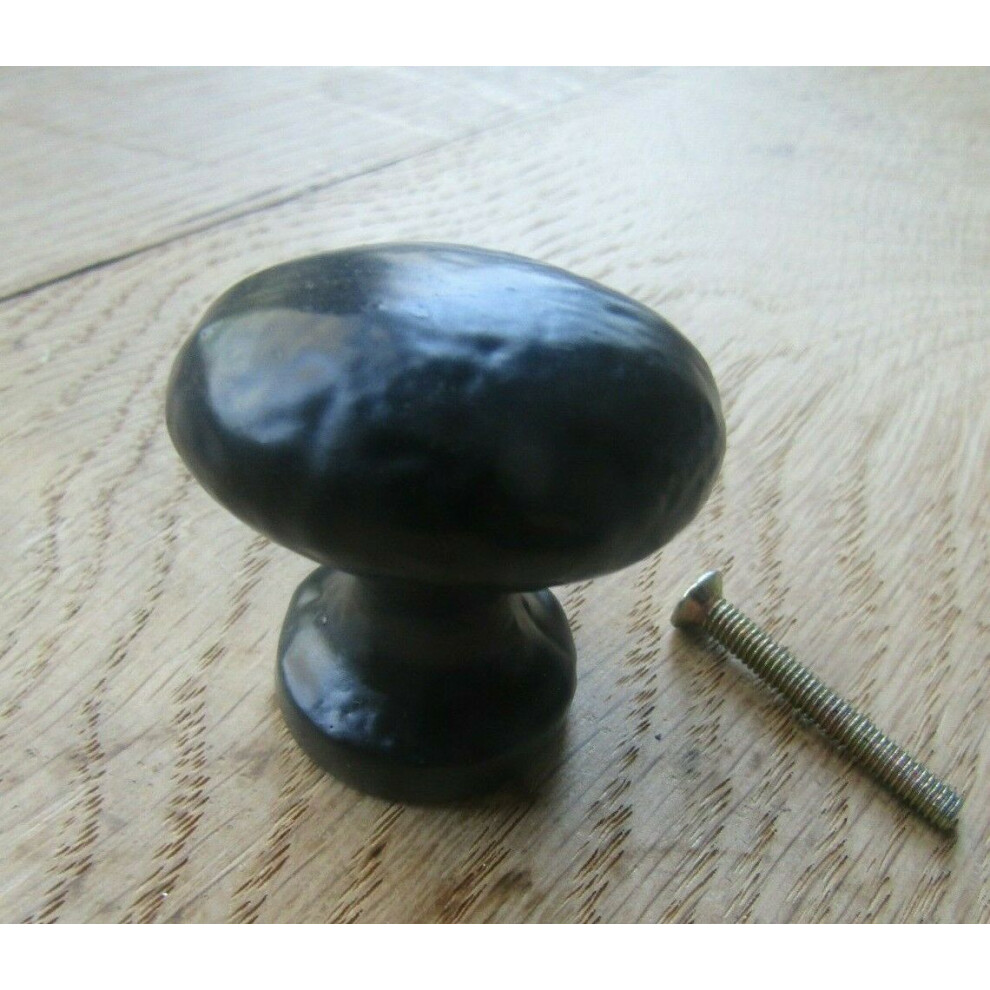 Old Hill Hammered Oval Cabinet Knob Black Antique 38Mm By Ironmongery World 5060412329026