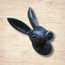 HARE HEAD Cabinet Knob Antique Iron 55mm by Ironmongery World