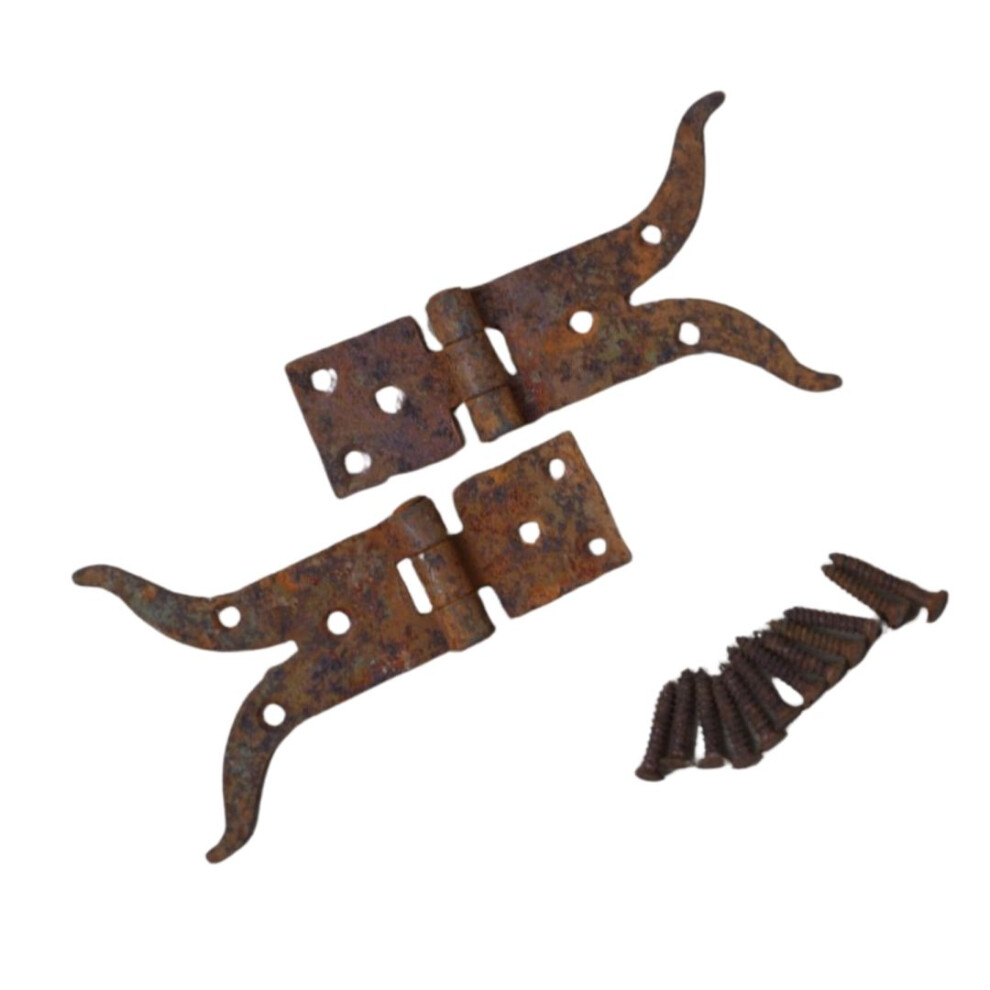 Pair Of Moustache Cabinet Hinges Rust By Ironmongery World 5057067956363