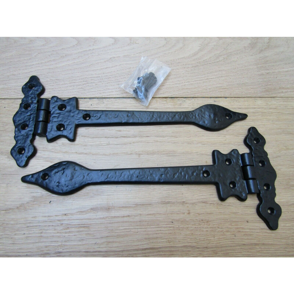 Pair Of 12" Leaf Hinges Black Antique By Ironmongery World 5057067598860