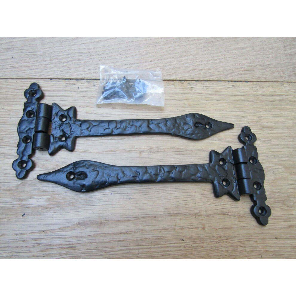 Pair Of 9" Leaf Hinges Black Antique By Ironmongery World 5057067126933