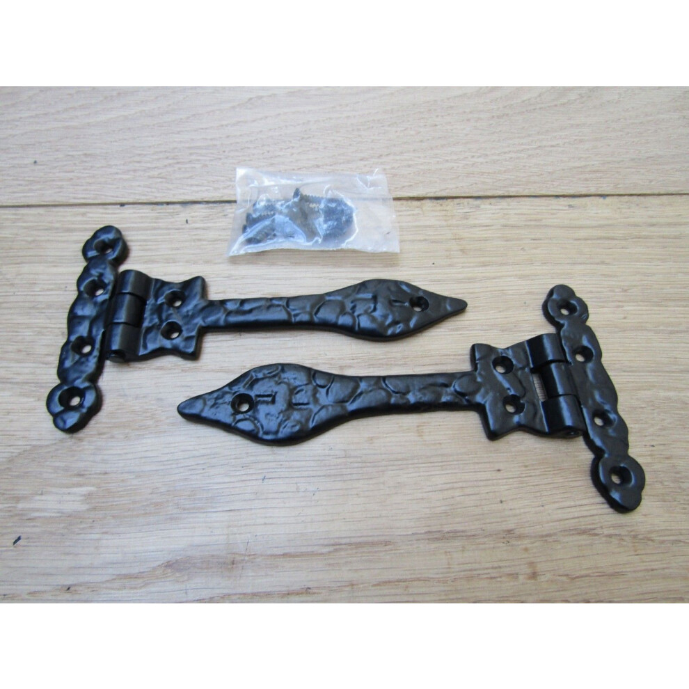 Pair Of 6" Leaf Hinges Black Antique By Ironmongery World 5057067126926