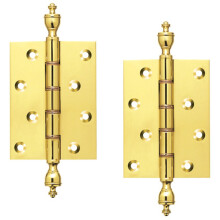 4" Pair Of Brass Finial Hinges by Ironmongery World