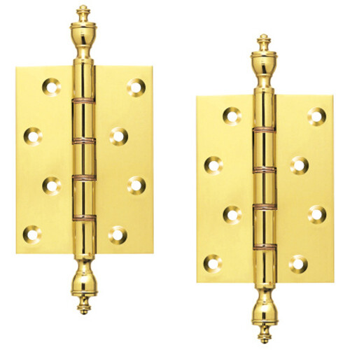 4" Pair Of Brass Finial Hinges by Ironmongery World