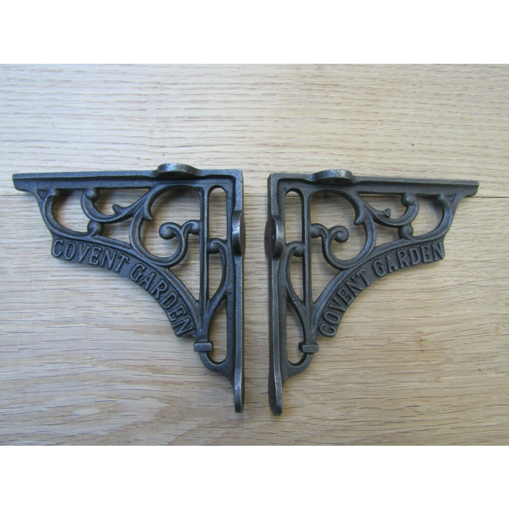 Pair Of 5" Covent Garden Shelf Brackets Antique Iron By Ironmongery World 5057067915452