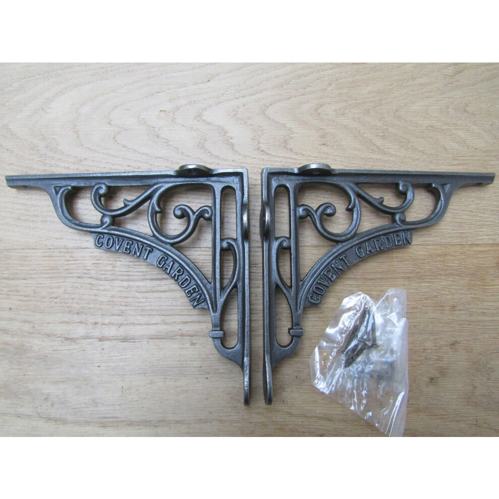 Pair Of 8" Covent Garden Shelf Brackets Antique Iron By Ironmongery World 5057067956158